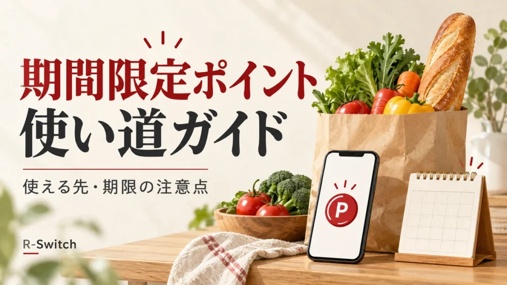 楽天の期間限定ポイントの使い道と有効期限の注意点を紹介するアイキャッチ